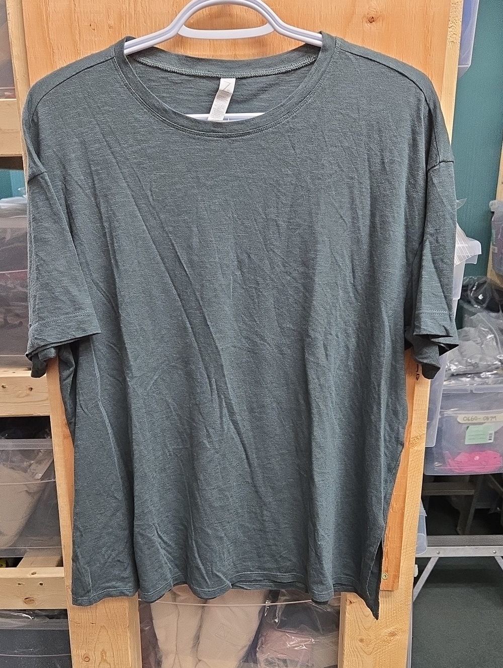 Zella Size S Green Grey Crew Neck Oversized T-Shirt